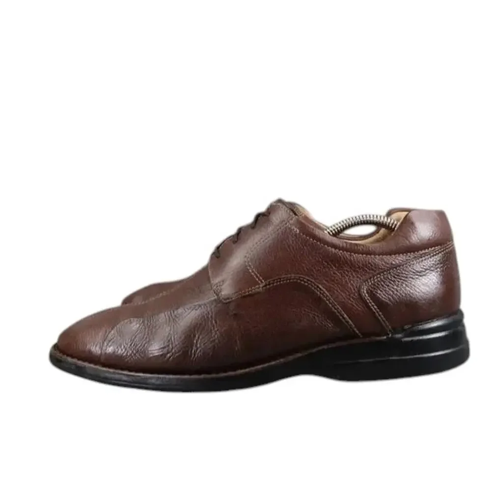 Johnston & Murphy Shoes Mens 10 Oxford Derby Casual Dress Leather Comfort Brown